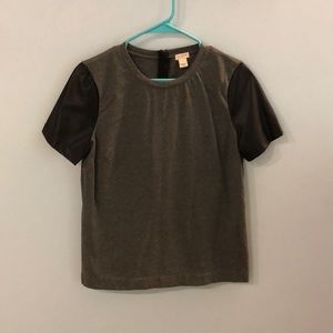 J. Crew Factory Grey and Black Ponte Top